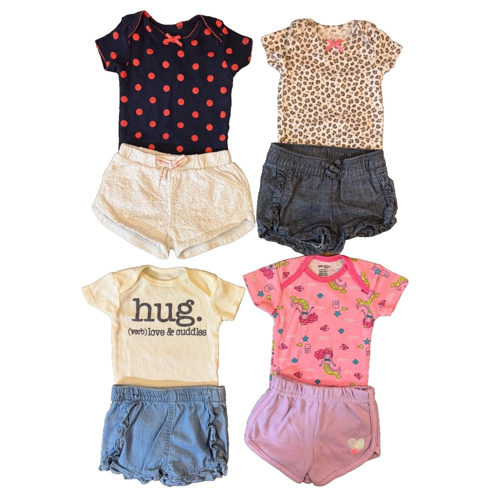 Baby Girl Clothes 0/3 Months‎ Summer Clothes Shirts Denim Shorts Bodysuits Lot